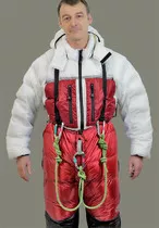 Inner with trousers showing tie-in slot for access to harness