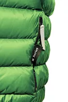 Side pocket detail. Green Ultrashell fabric